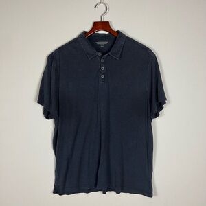John Varvatos Men's Silk Blend Navy Polo Size XXL